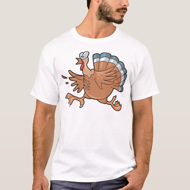 Rinnande thanksgiving Turkiet Tee Shirt (Framsida)