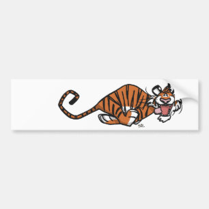 Rinnande tigerbildekal för tecknad bildekal