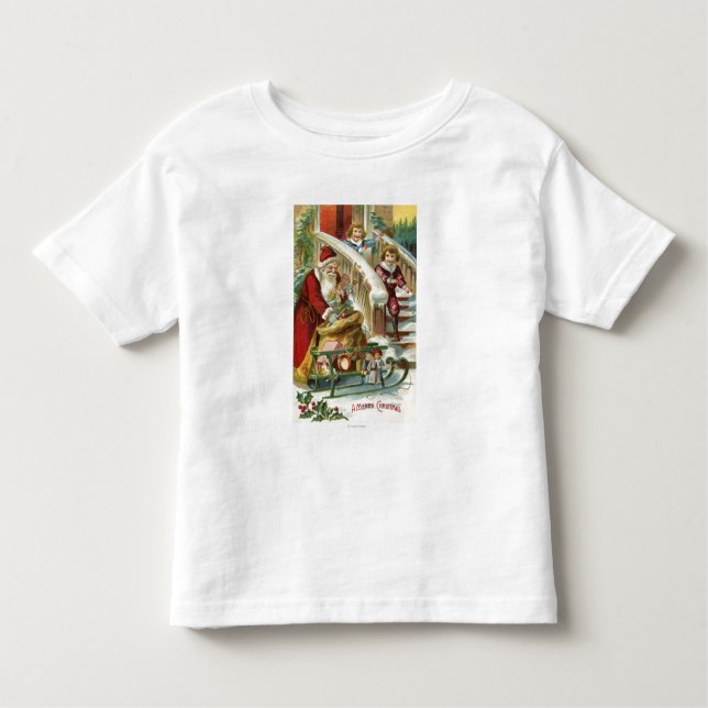 Rinnande ungar att hälsa Santa T Shirt (Framsida)