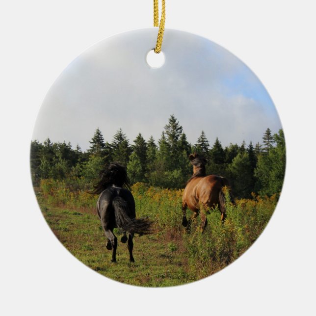 Rinnande vild julgransprydnad keramik (Framsidan)