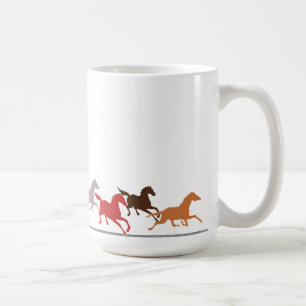 Rinnande vildhästar kaffemugg