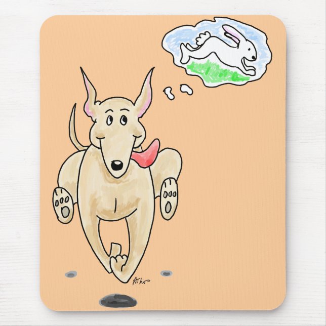 Rinnande vinthund Mousepad Musmatta (Framsidan)