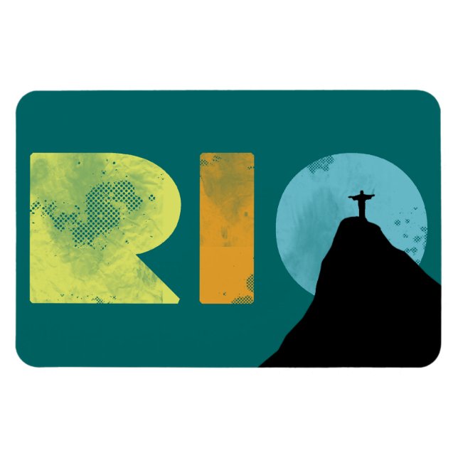 RIO Brasil med det Corcovado berg Magnet (Horisontell)