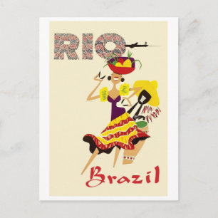 Rio, Brasilien, brasiliansk dansare med trummis Vykort