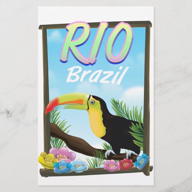 Rio Brasilien Tukan reseaffisch Brevpapper (Framsida)