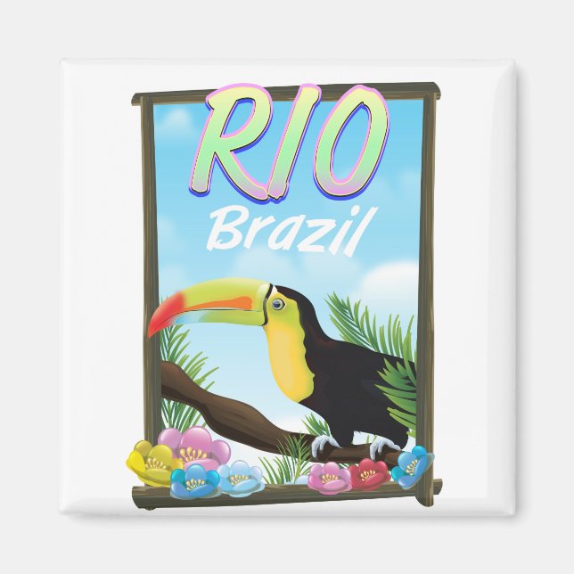 Rio Brasilien Tukan reseinlägg Magnet (Framsidan)