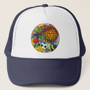 Rio Brasiliens Vintage Collage Colorful Truckerkeps