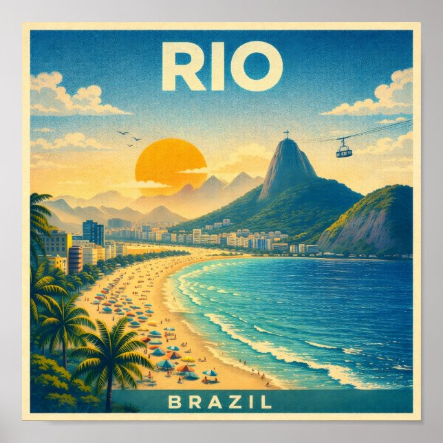 Rio Brazil Vintage Travel Poster (Framsidan)