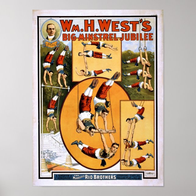 Rio Brothers som flyger Trapeze Vintage affisch (Framsidan)