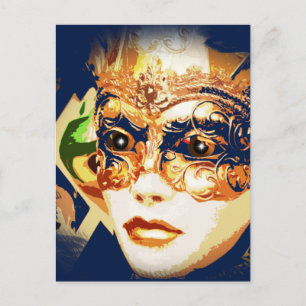 Rio Carnival Mardi Gras Mask Vykort
