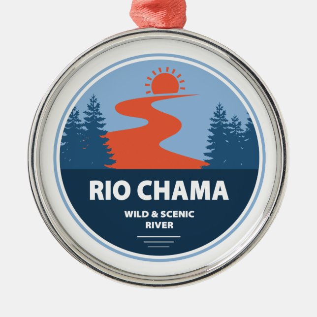 Rio Chama-Vilden och floden New mexico Julgransprydnad Metall (Framsidan)