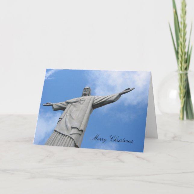 rio christmas statue helgkort (Framsida)