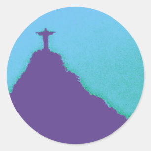 Rio Corcovado Cristo Runt Klistermärke