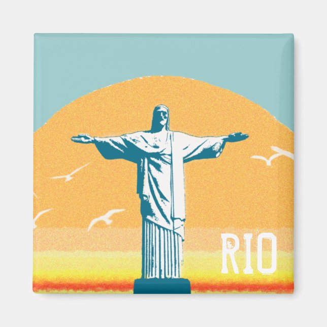 Rio - Corcovado - Jesus Kristus Redeemer Magnet (Framsidan)