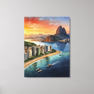 Rio De Janeiro akvarell konst Canvastryck