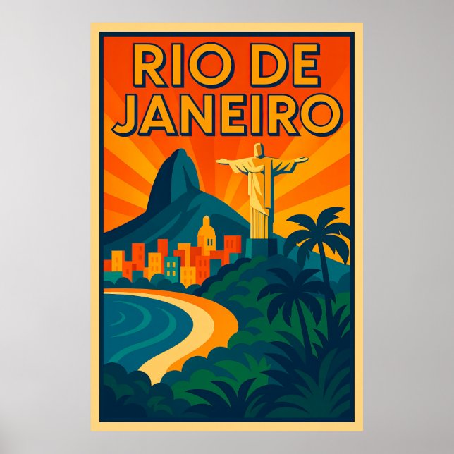 Rio de Janeiro Art Deco Travel Poster (Framsidan)