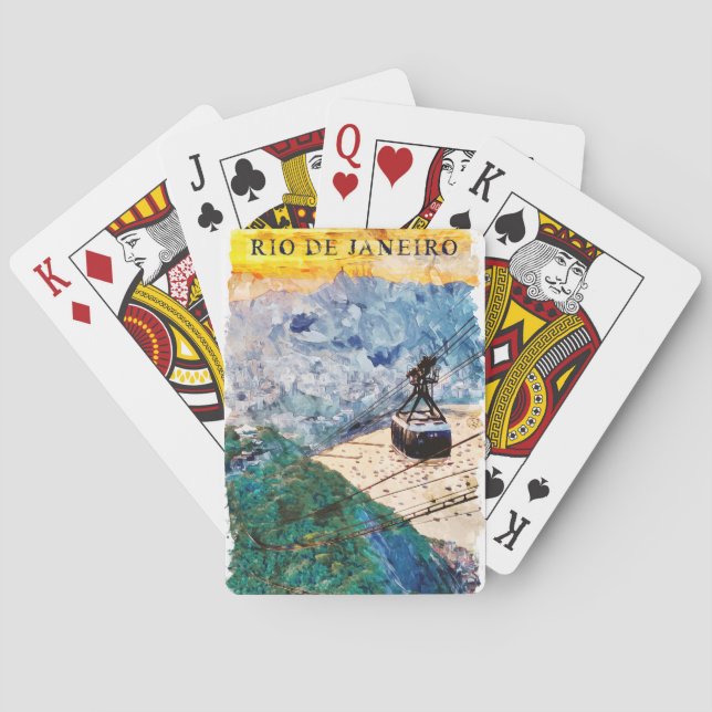 Rio de Janeiro Brasil Akvarellkonst Casinokort (Baksidan)