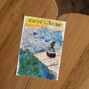 Rio de Janeiro Brasil Akvarellkonst Vykort