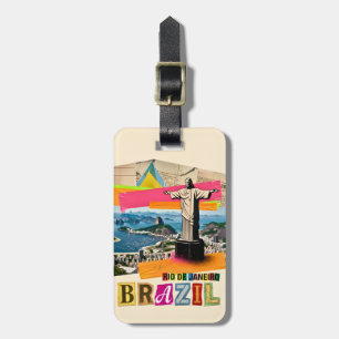Rio de Janeiro Brasil Kristus Retro Collage Resa Bagagebricka