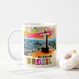 Rio de Janeiro Brasil Kristus Retro Collage Resa Kaffemugg