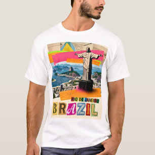 Rio de Janeiro Brasil Kristus Retro collage Resa T Shirt