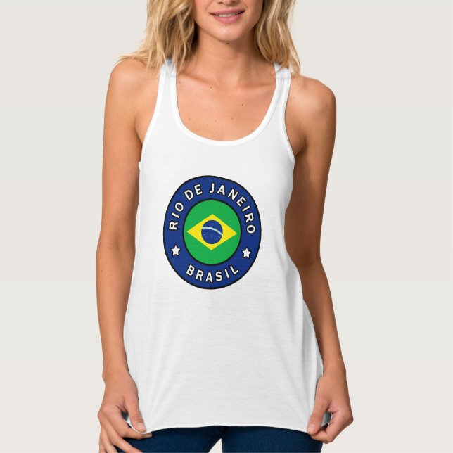 Rio de Janeiro Brasil Linne Med Racerback (Framsida)