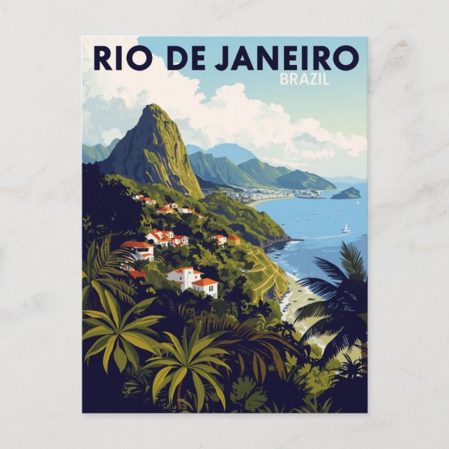 Rio de Janeiro Brasil Tropisk Berg Vykort (Framsida)