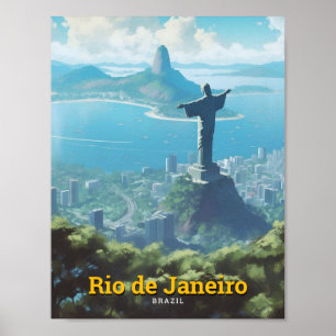 Rio de Janeiro Brasilien Art Vintage resor Poster