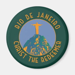 Rio De Janeiro Brasilien Distress Circle Magnet