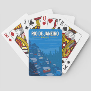 Rio De Janeiro Brasilien Favela Travel Art Vintage Casinokort