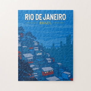 Rio De Janeiro Brasilien Favela Travel Art Vintage Pussel