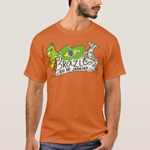 Rio De Janeiro Brasilien Flagga Kristus Redeemer T Shirt