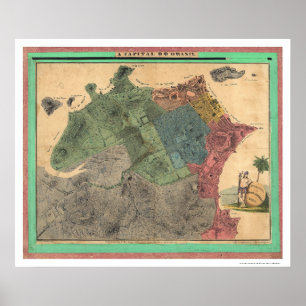 Rio de Janeiro Brasilien karta 1831 Poster