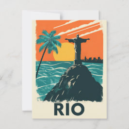 Rio de Janeiro Brasilien Kristus Redeemer-vykort Vykort