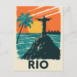 Rio de Janeiro Brasilien Kristus Redeemer-vykort Vykort