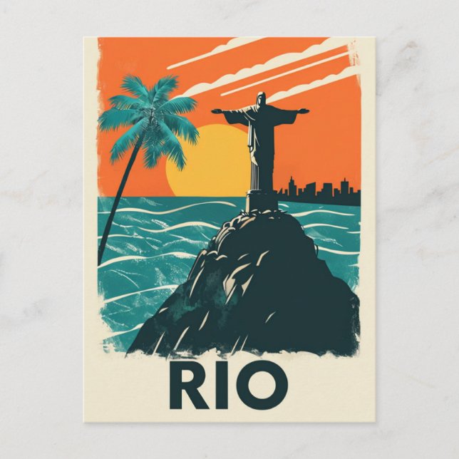 Rio de Janeiro Brasilien Kristus Redeemer-vykort Vykort (Framsida)