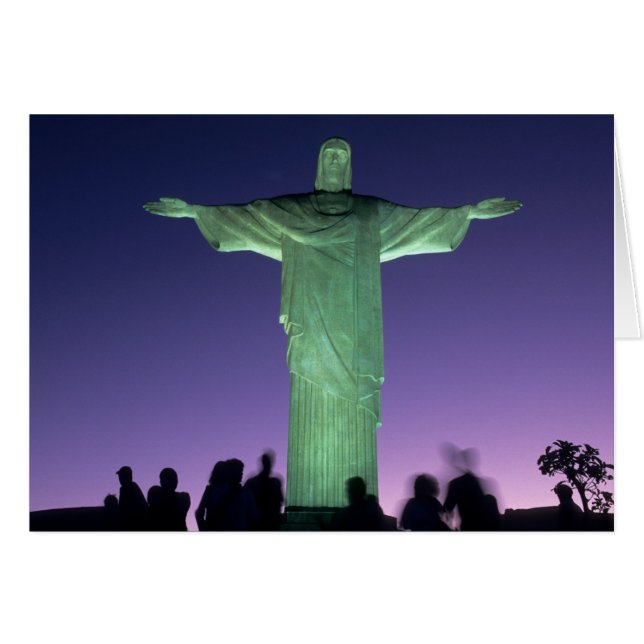Rio de Janeiro, Brasilien. Kristusstatyn på Hälsningskort (Framsidan Horizontal)