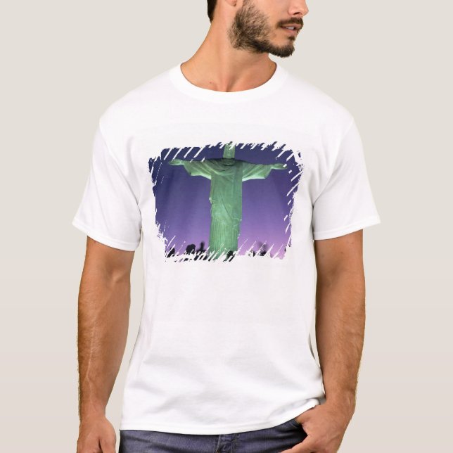 Rio de Janeiro, Brasilien. Kristusstatyn på T-shirt (Framsida)