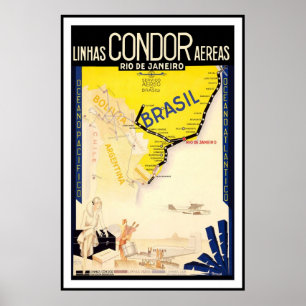 Rio De Janeiro Brasilien Linhas Condor Aere Poster