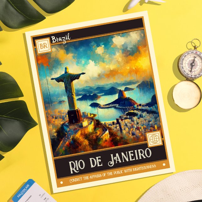 Rio de Janeiro, Brasilien | Måla Vintage Vykort (Skapare uppladdad)