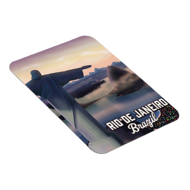Rio De Janeiro Brasilien poster. Magnet (Högersidan)