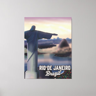 Rio De Janeiro Brasilien reseaffisch. Canvastryck