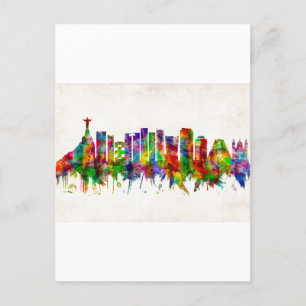 Rio de Janeiro Brasilien Skyline Helg Vykort