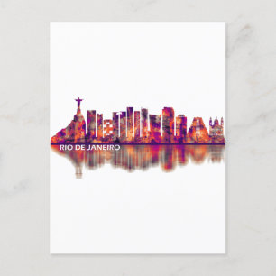 Rio de Janeiro Brasilien Skyline Inbjudan Vykort