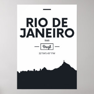 Rio de Janeiro, Brasilien   Stadskoordinater Poster