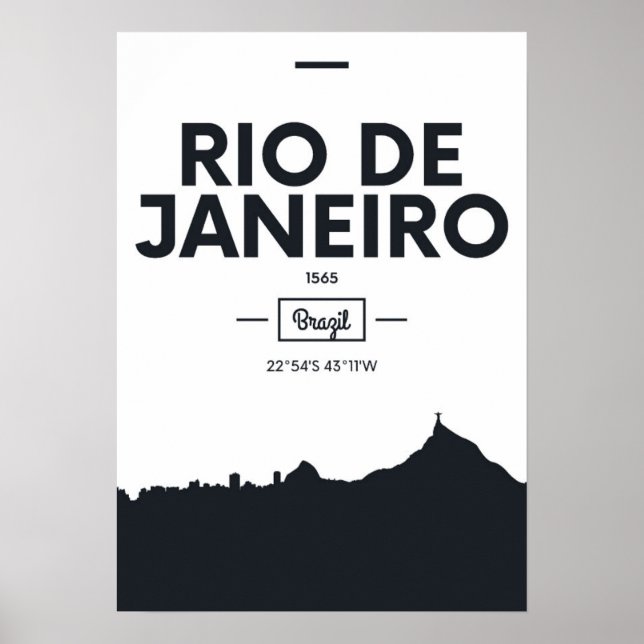 Rio de Janeiro, Brasilien | Stadskoordinater Poster (Framsidan)