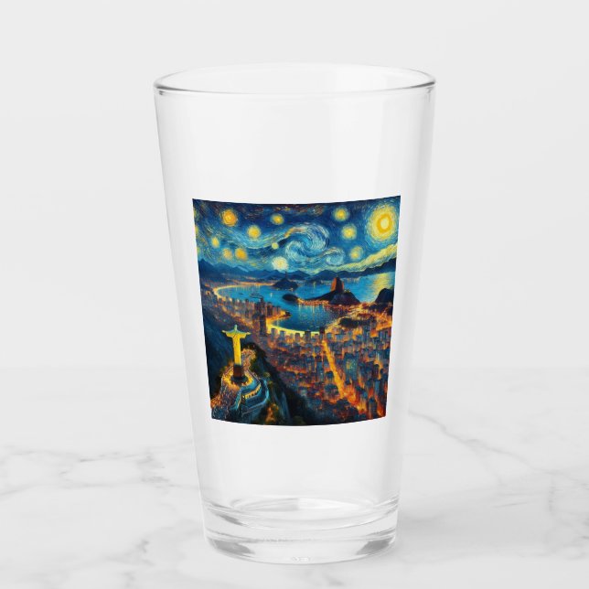 Rio De Janeiro Brasilien Starry Night Glaskopp (Framsida)