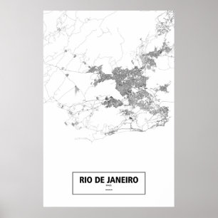 Rio de Janeiro, Brasilien (svart på vitt) Poster
