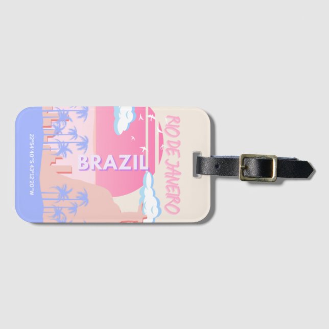 Rio de Janeiro Brasilien Travel Art Bagagebricka (Framsida horisontal)
