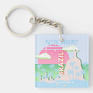 Rio de Janeiro Brasilien Travel Art Blue Illustrat